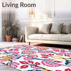 Vibrant Floral Vines Pattern Rug