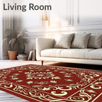 Elegant Floral Swirl Decorative Design Rug