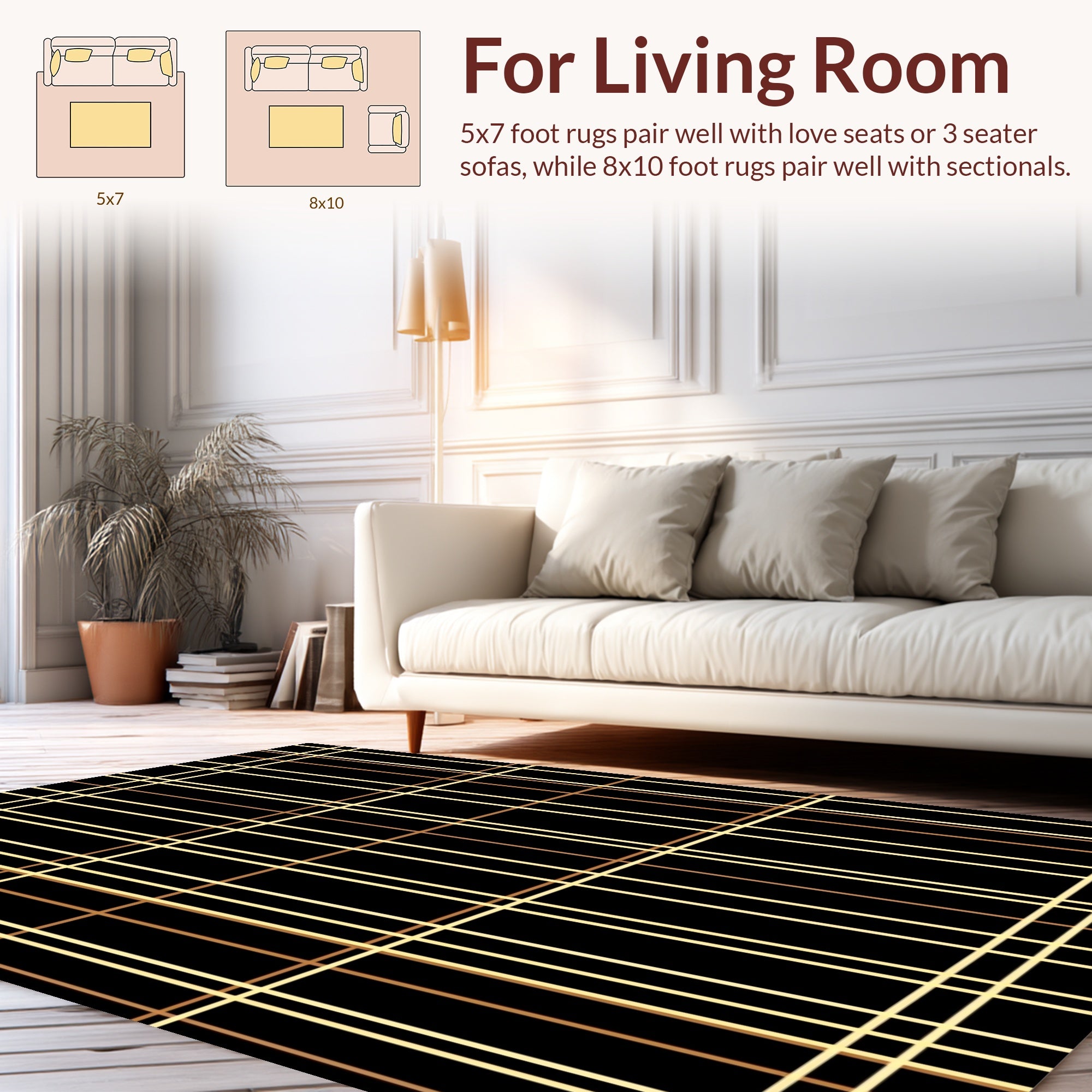 Classic Grid Pattern Design Rug