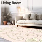 Gentle Cream Floral Swirls Rug