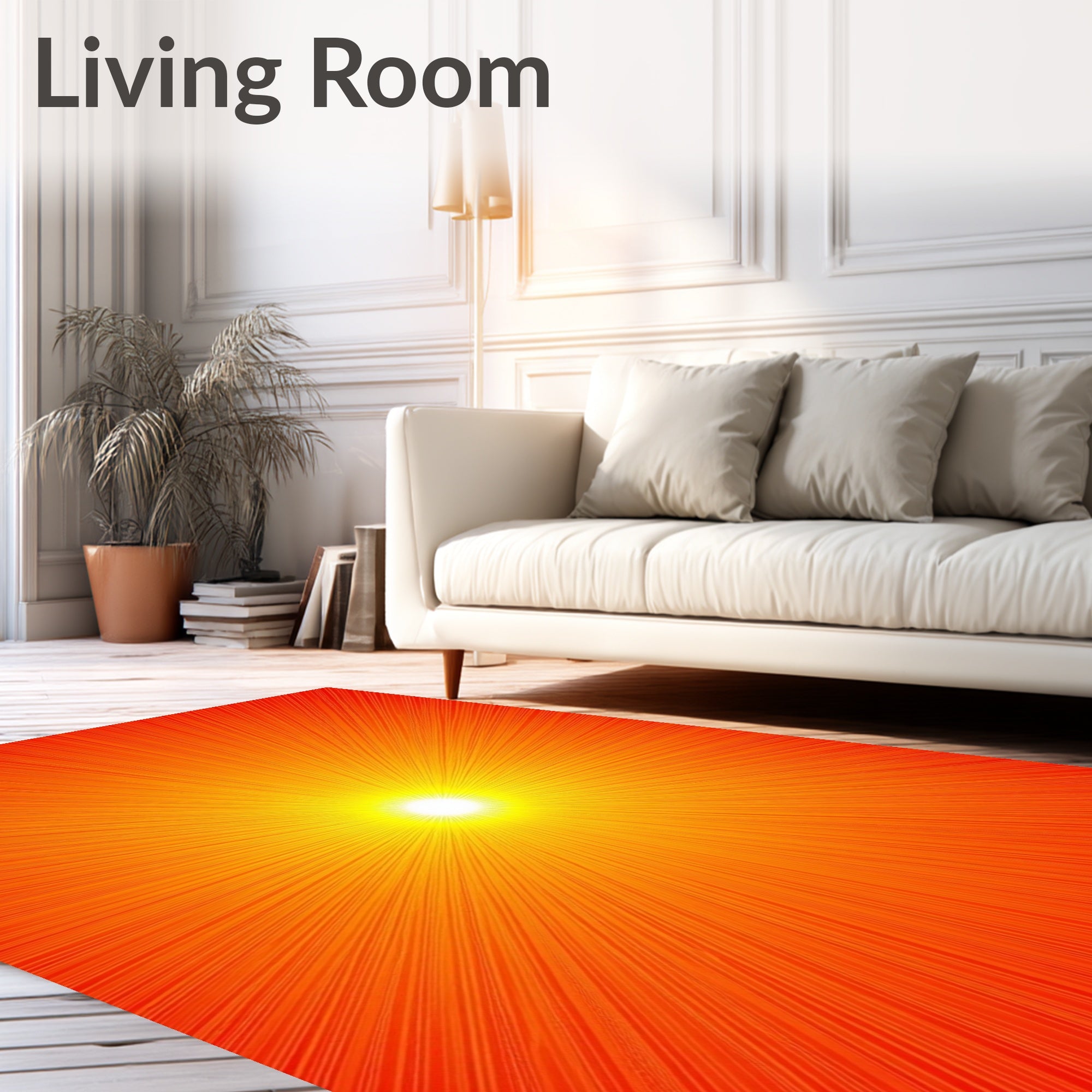 Radiant Sunburst Warm Red Rug