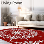 Intricate Snowflake Mandala Design Rug