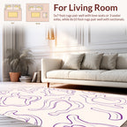 Abstract Purple Fluid Outline Pattern Rug