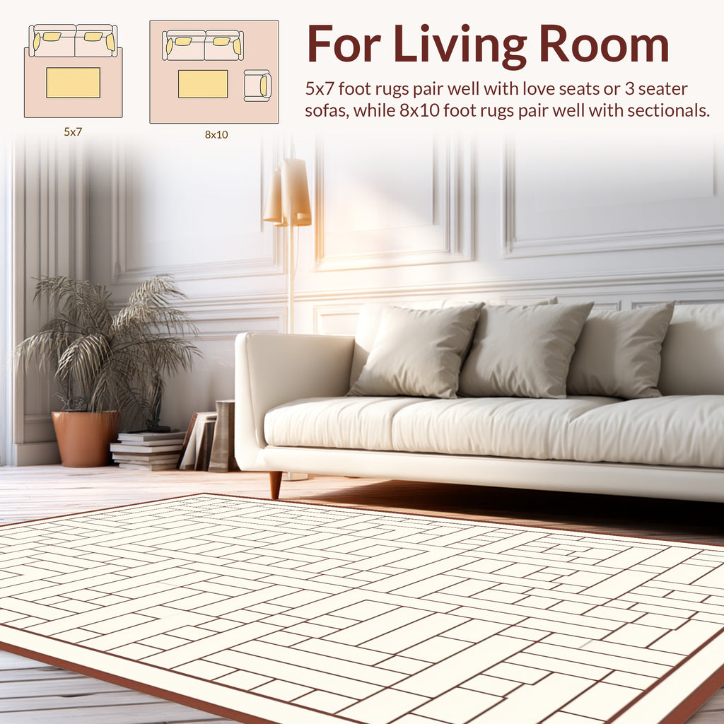 Abstract Grid Motif Pattern Rug