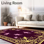 Gothic Octopus Floral Border Rug