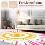 Radiant Sunburst Geometric Design Rug