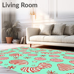 Red And White Swirl Abstract Pattern Rug