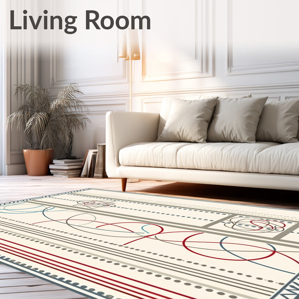 Striking Geometric Intertwined Lines Rug