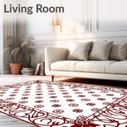 Elegant Floral Lattice Border Rug
