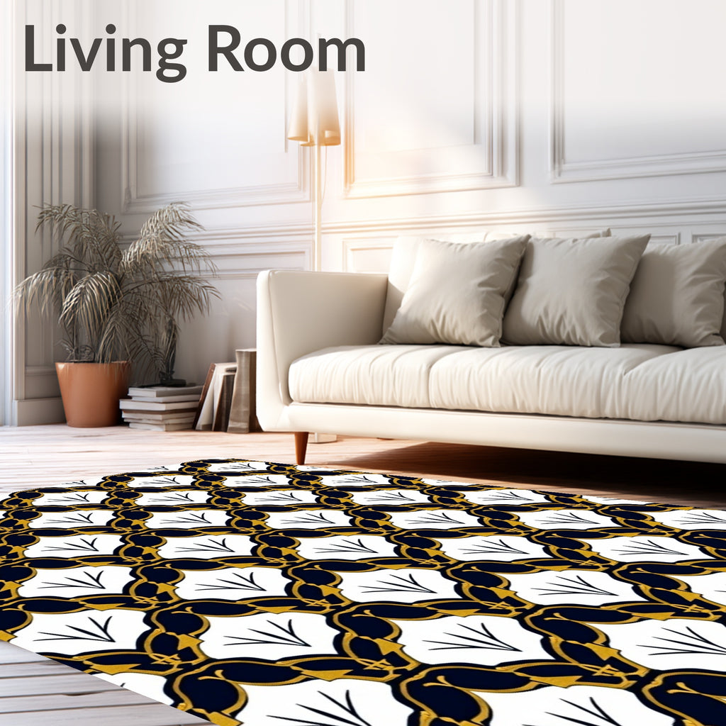Art Deco Geometric Gold Pattern Rug