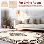 Ornate Floral Scroll Border Pattern Rug
