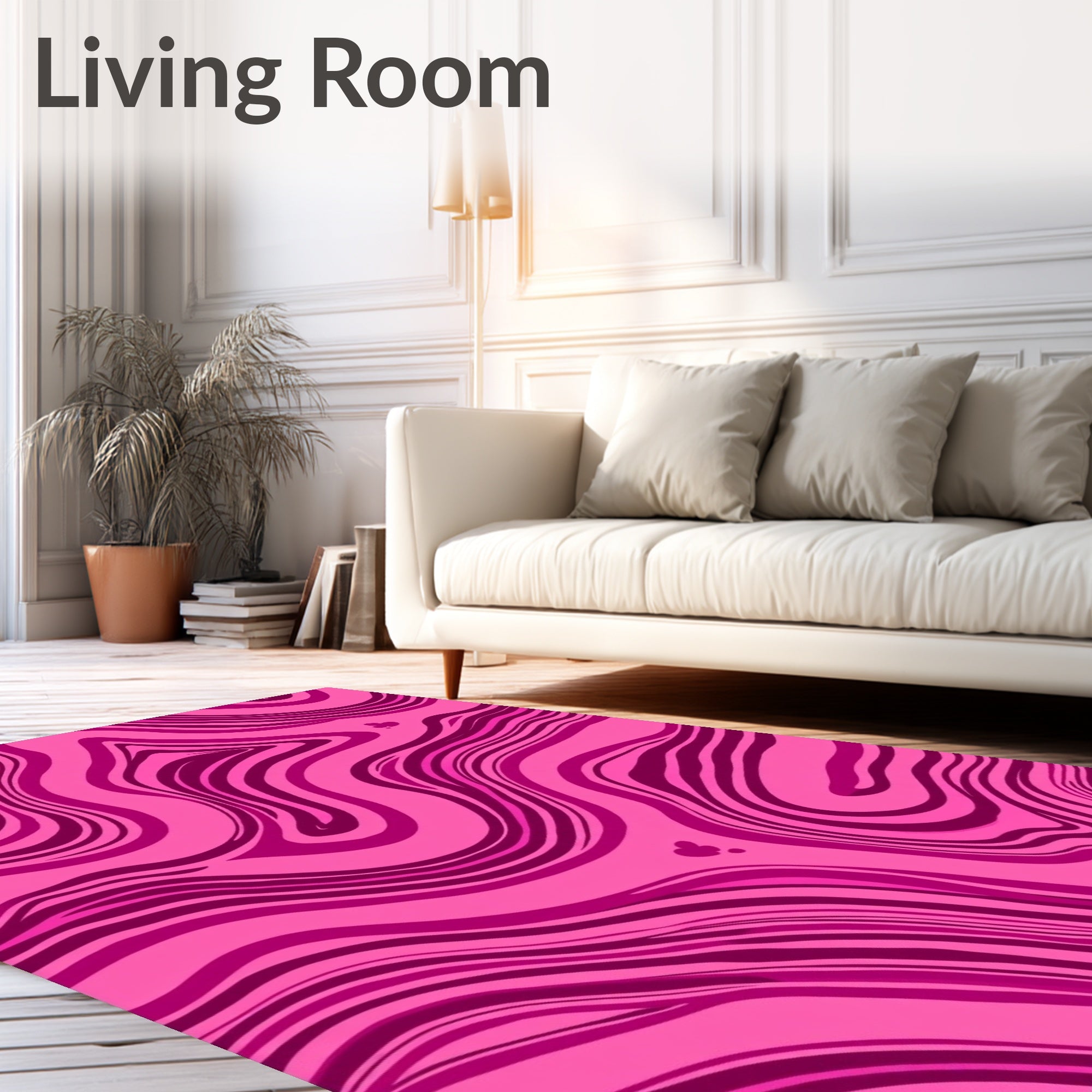 Pink Swirl Abstract Pattern Rug