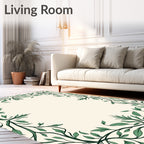 Vines Leaves Botanical Border Design Rug