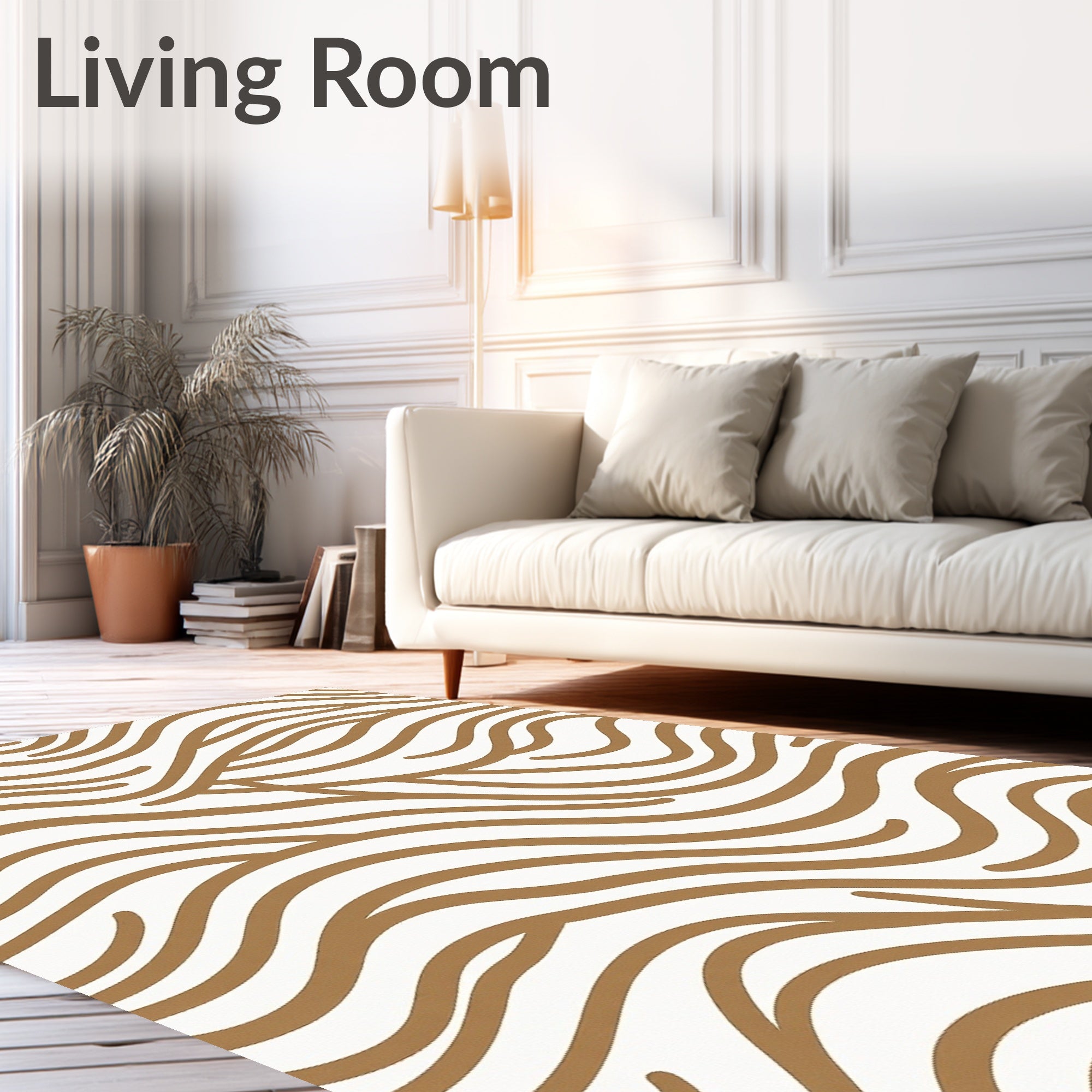 Abstract Wavy Striped Pattern Rug