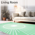 Mint Green Sunburst Radiance Rug