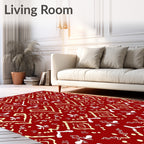 Tribal Red Geometric Pattern Rug
