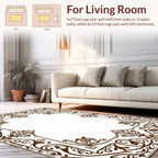 Filigree Floral Scroll Border Design Rug
