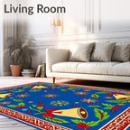 Festive Bells and Snowflake Pattern Rug