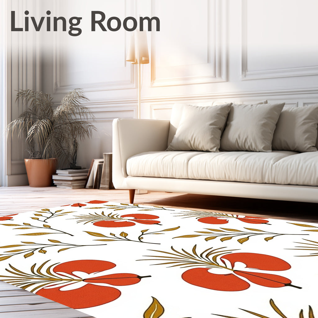 Abstract Organic Floral Pattern Rug