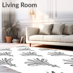 Art Deco Floral Motif Pattern Rug