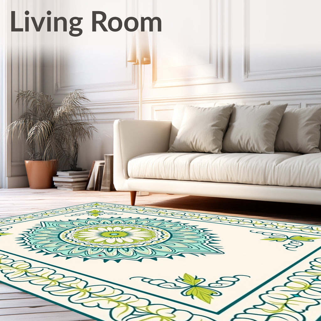Mandala Inspired Floral Pattern Rug