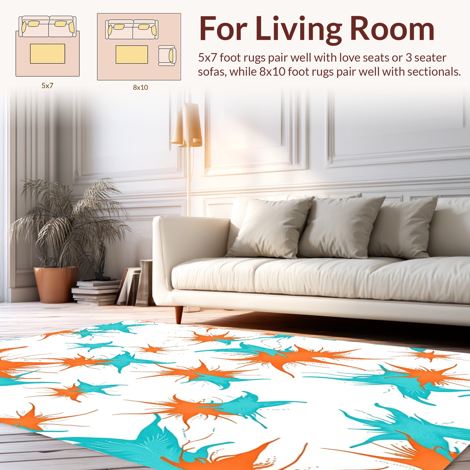 Abstract Starburst Splash Design Rug