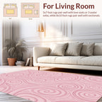 Pink Swirls and Triangles Pattern Rug