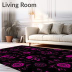 Gothic Skull Floral Style Rug