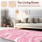 Pink Swirls Abstract Modern Rug