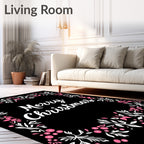 Festive Floral Berry Border Design Rug