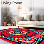 Vibrant Mandala Geometric Floral Design Rug
