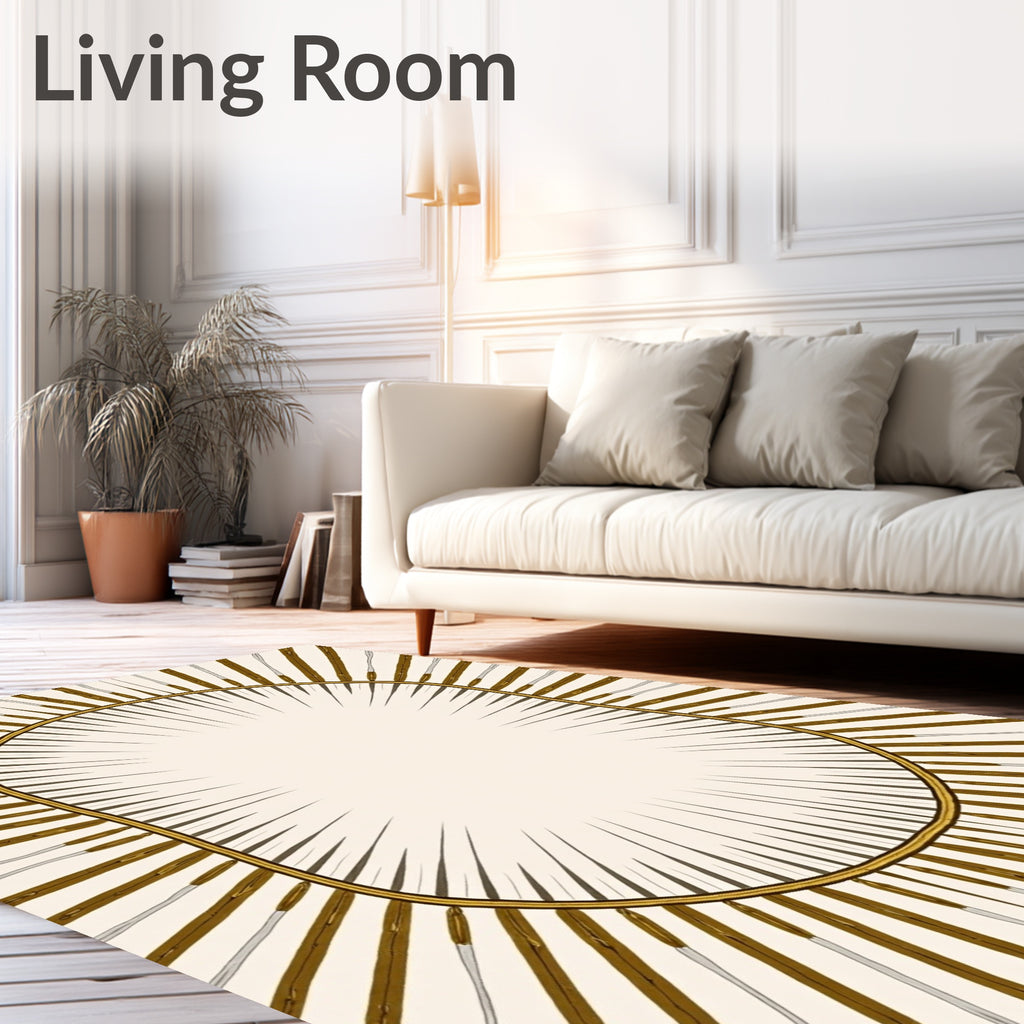 Radiant Sunburst Geometric Pattern Rug