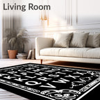 Decorative Alphabet Border Design Rug