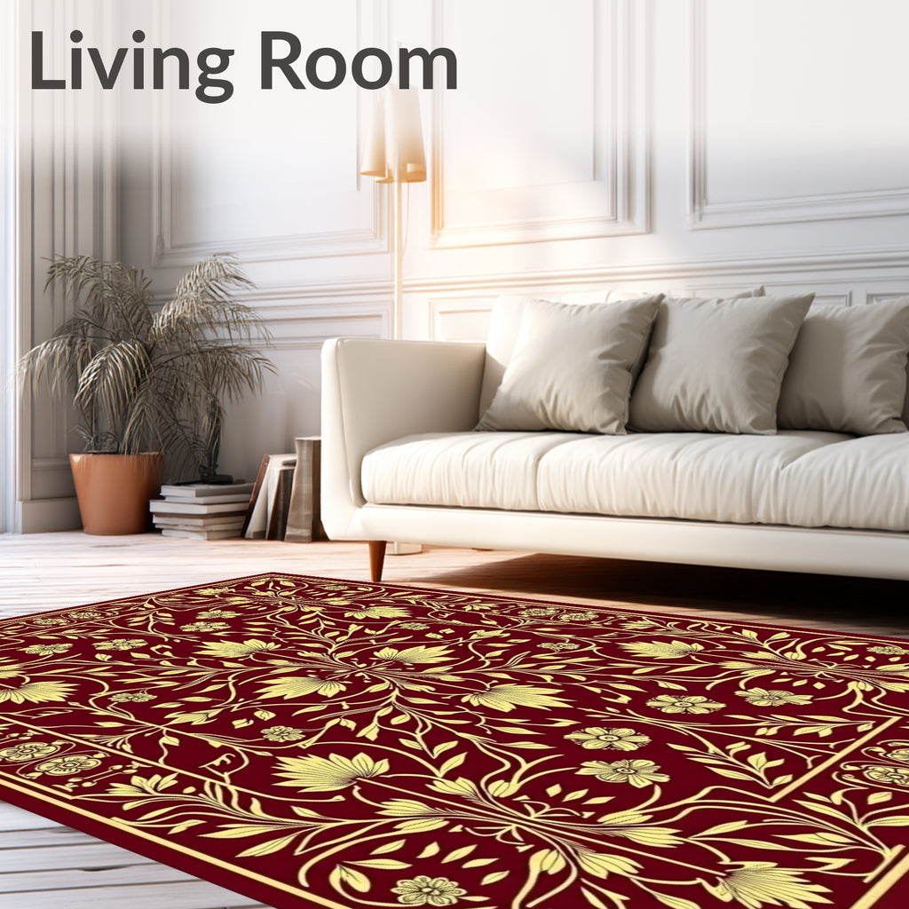 Rich Floral Motif Art Nouveau Rug