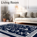 Nautical Anchor Rope Pattern Design Rug