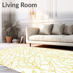 Golden Vine Lattice Art Rug