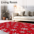 Winter Snowflake Medallion Pattern Rug
