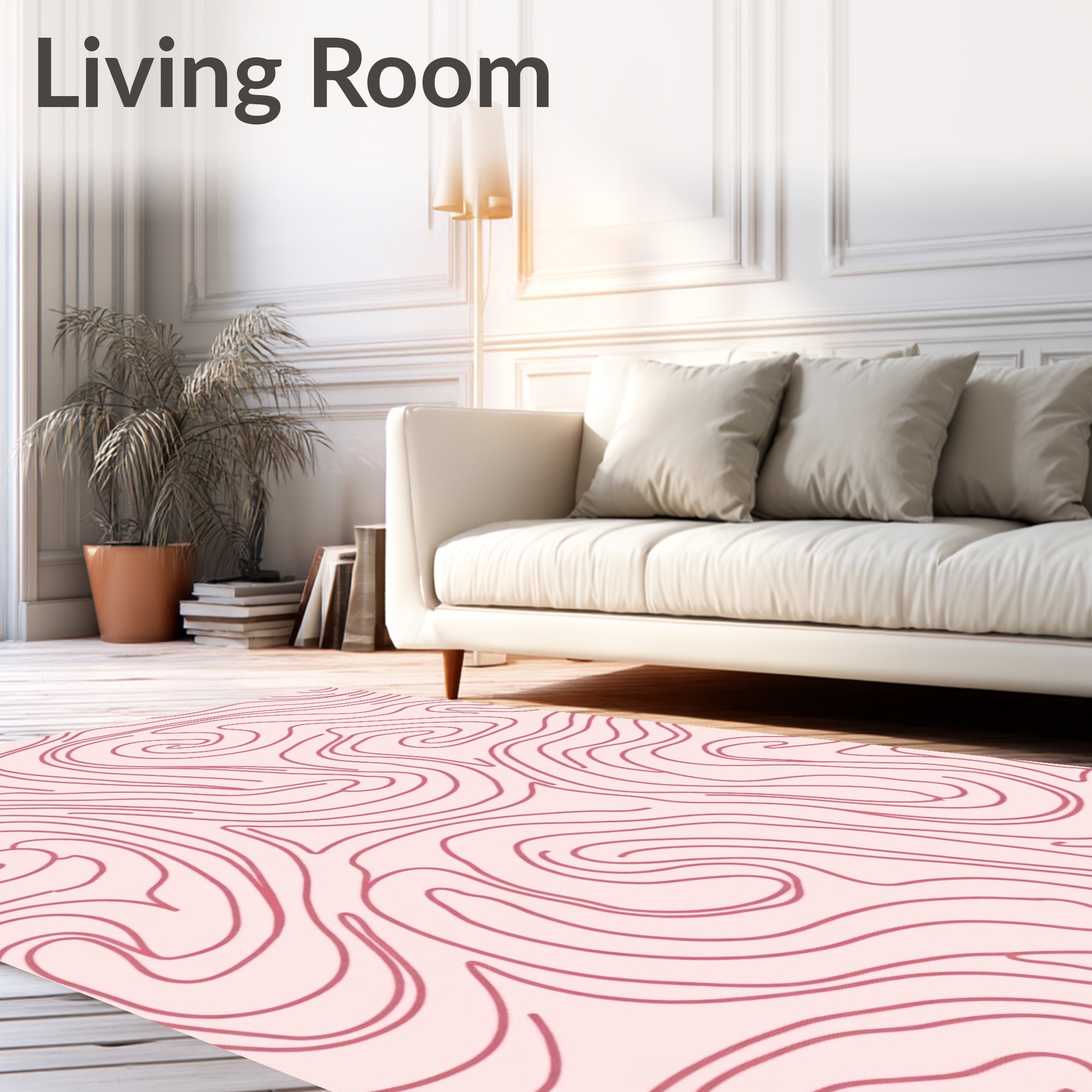 Bold Pink Swirl Pattern Rug
