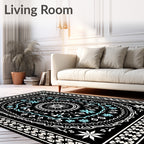 Intricate Mandala Floral Pattern Rug