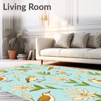 Birds and Flowers Pattern Rug