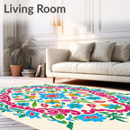 Colorful Floral Mandala Pattern Rug