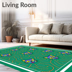 Whimsical Cat Faces Chain Pattern Rug