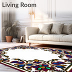 Intricate Floral Border Design Pattern Rug