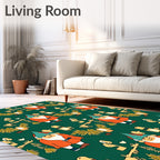Festive Gnome Forest Pattern Design Rug