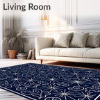 Whimsical Cat Doodle Starburst Pattern Rug
