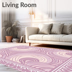 Pastel Swirl Marble Bordered Rug