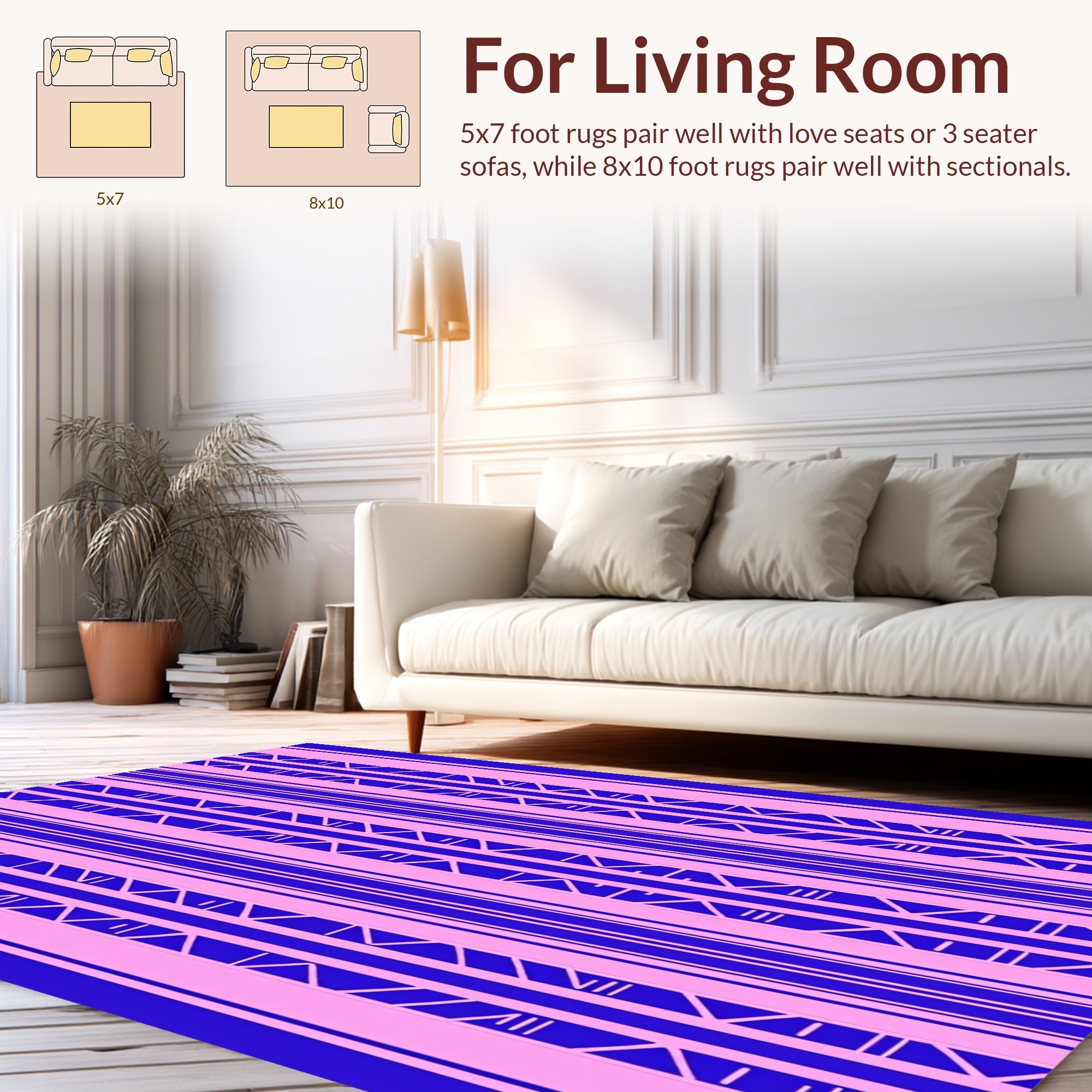 Bold Vertical Stripe Pattern Rug