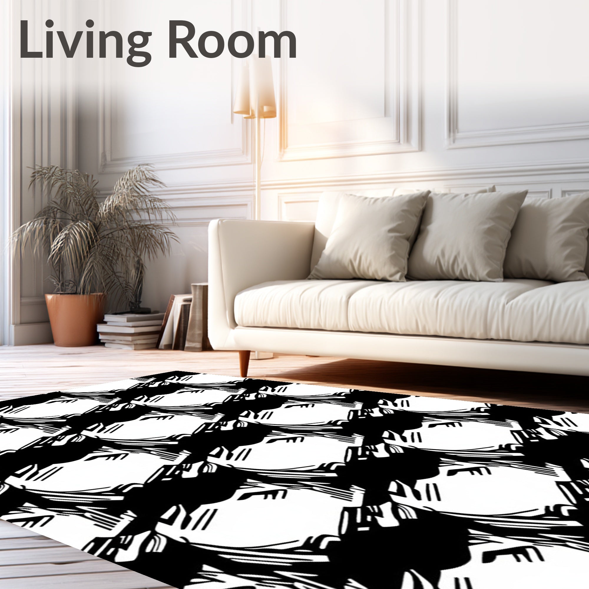 Bold Abstract Face Pattern Rug