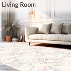 Soft Pastel Sketchy Floral Pattern Rug