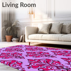 Ornate Floral Damask Pattern Rug